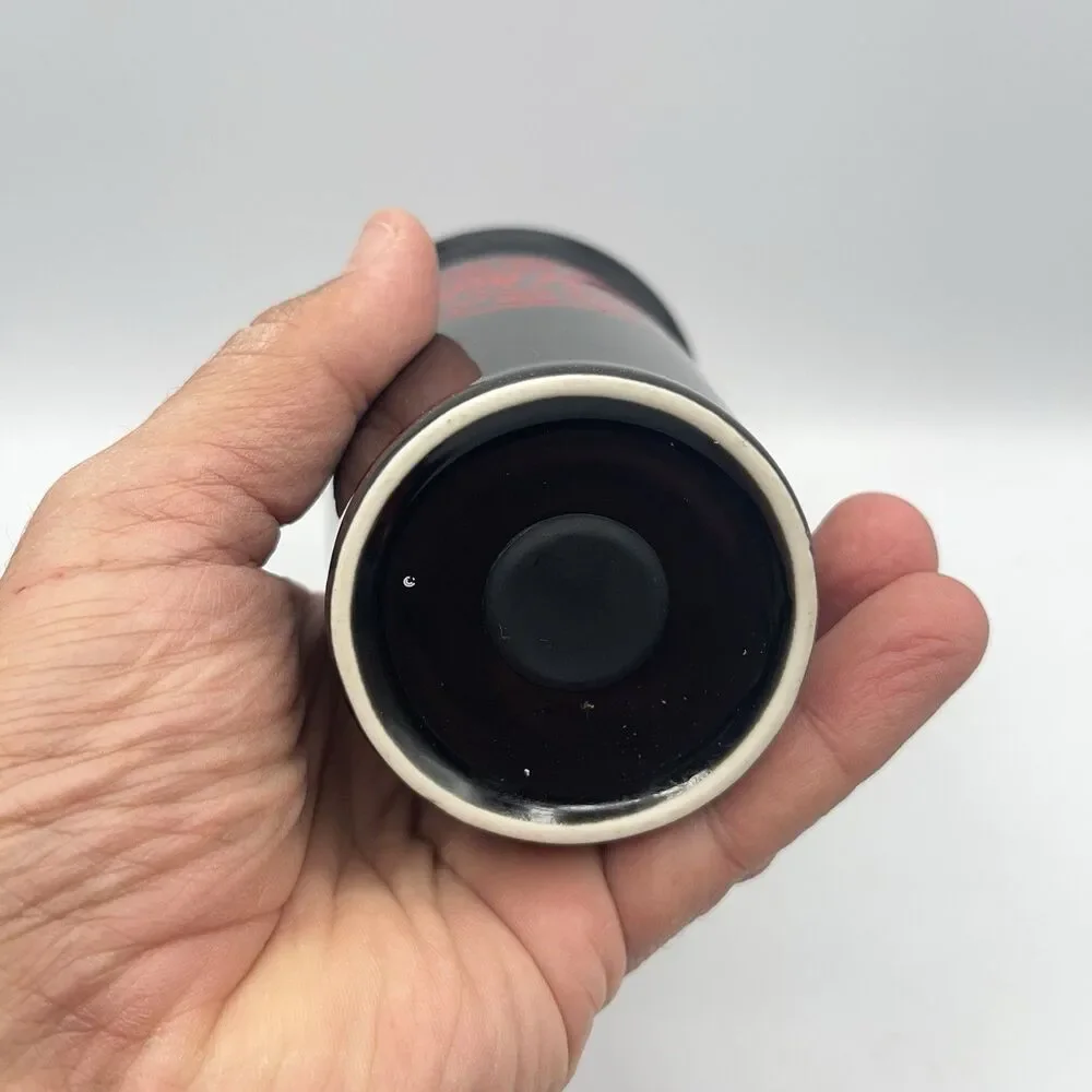 Krispy Kreme Ceramic Black Travel Tumbler w/Logo – Hot Coffee Cup -  NO LID
